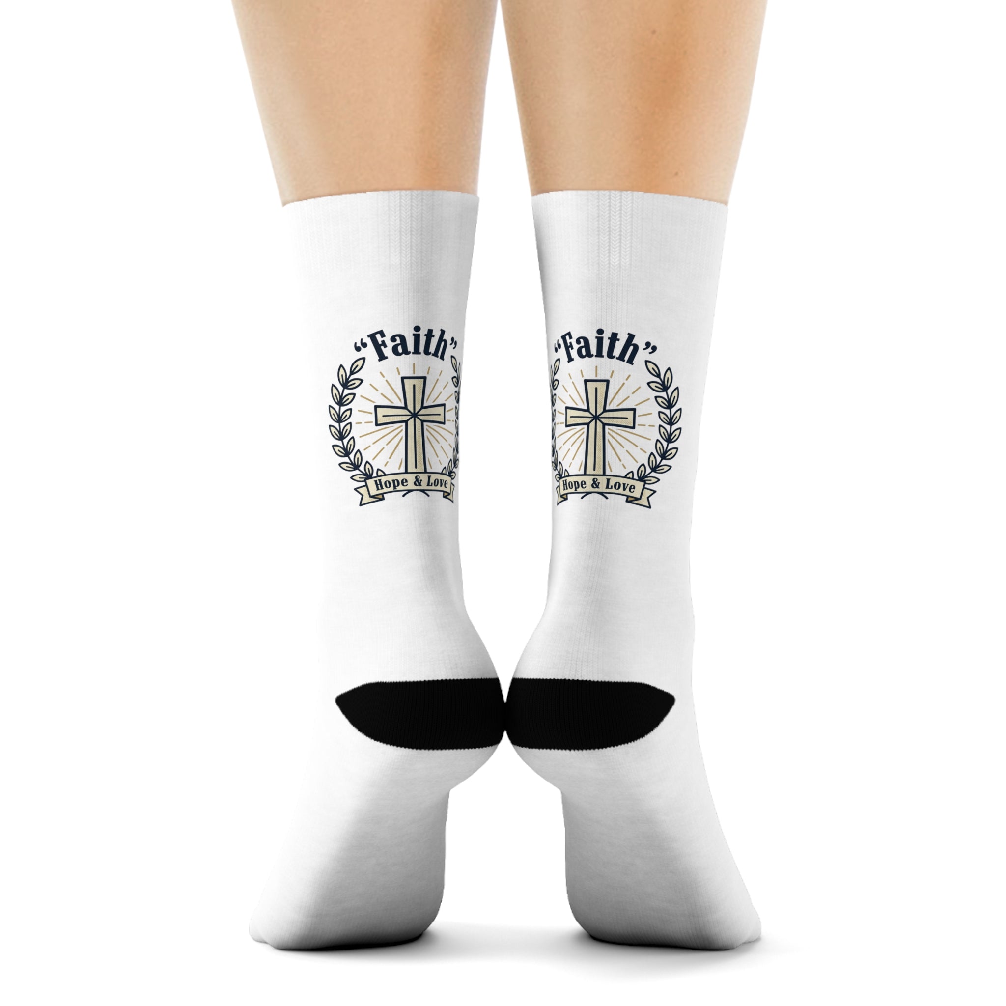 Faith Cross Crew Socks – 'Faith, Hope & Love' Christian Inspirational Socks