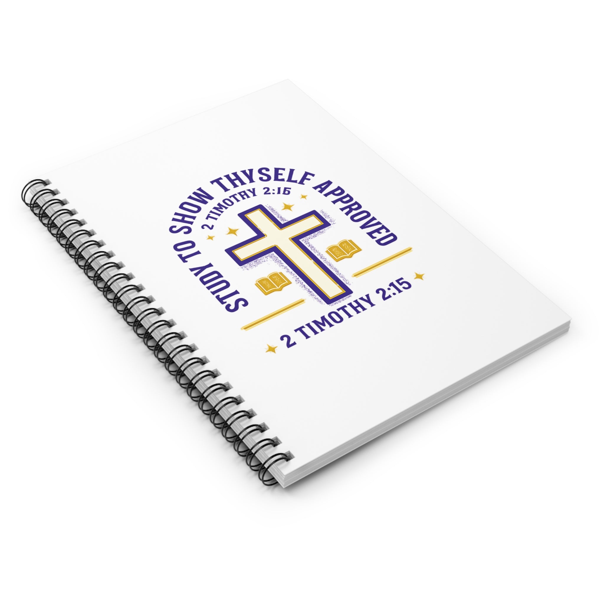 Christian Journal Notebook — "Study to Show Thyself Approved" (2 Timothy 2:15) Spiral Notebook