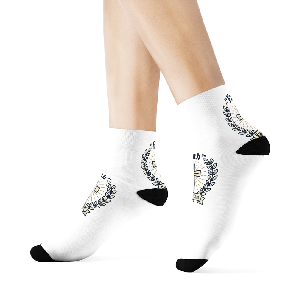 Faith Cross Crew Socks – 'Faith, Hope & Love' Christian Inspirational Socks