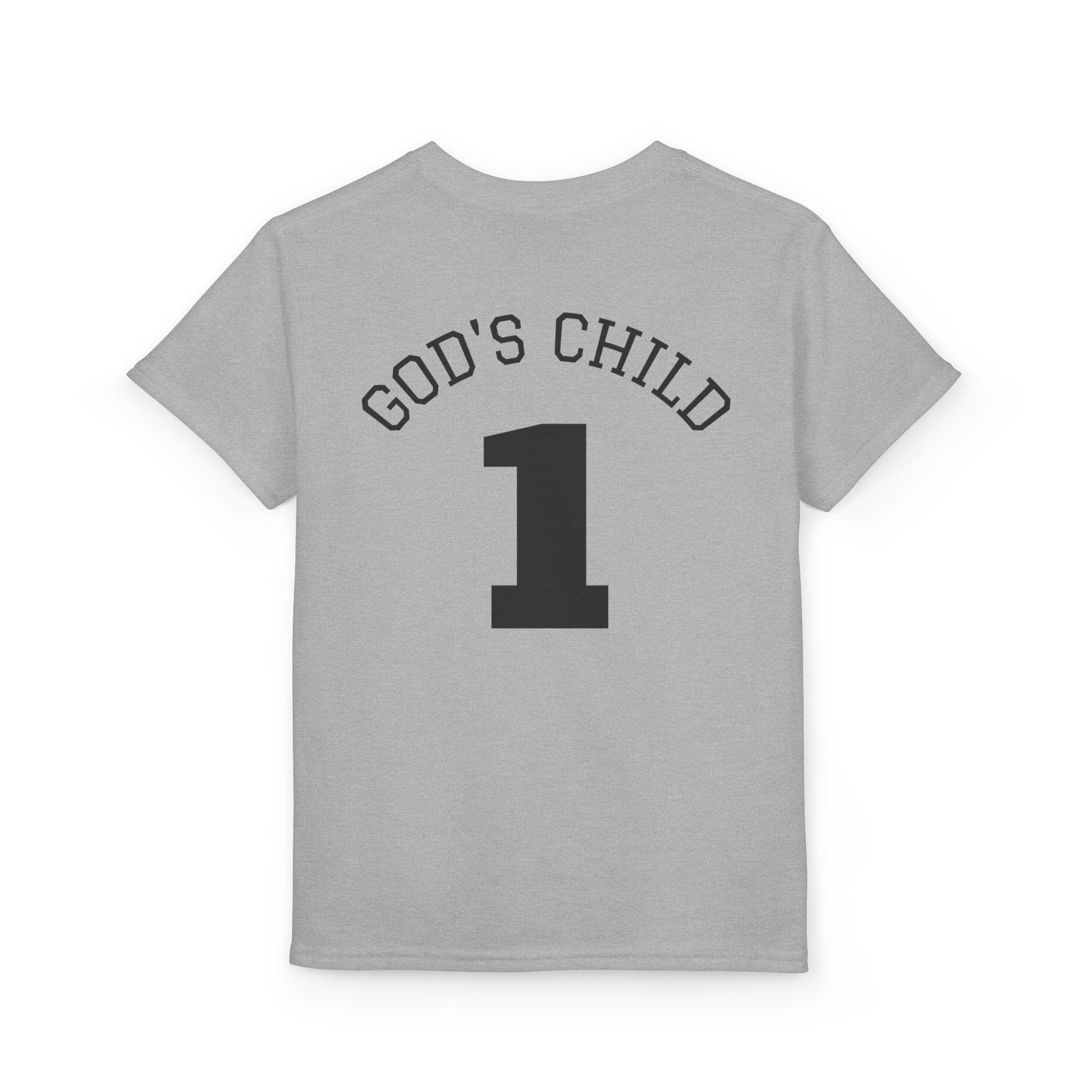 Youth Christian T-Shirt — "Saved by His Blood" Cross Design (God's Child #1)