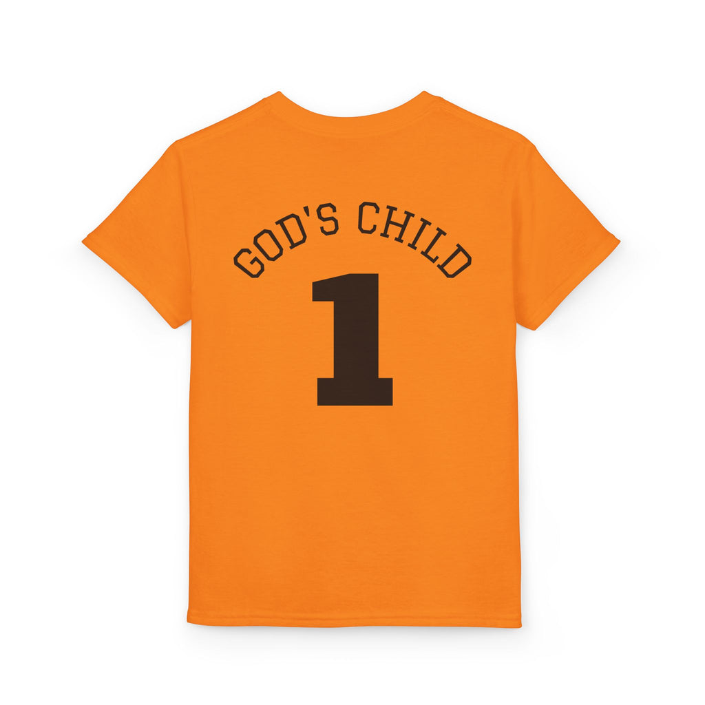 Youth Christian T-Shirt — "Saved by His Blood" Cross Design (God's Child #1)