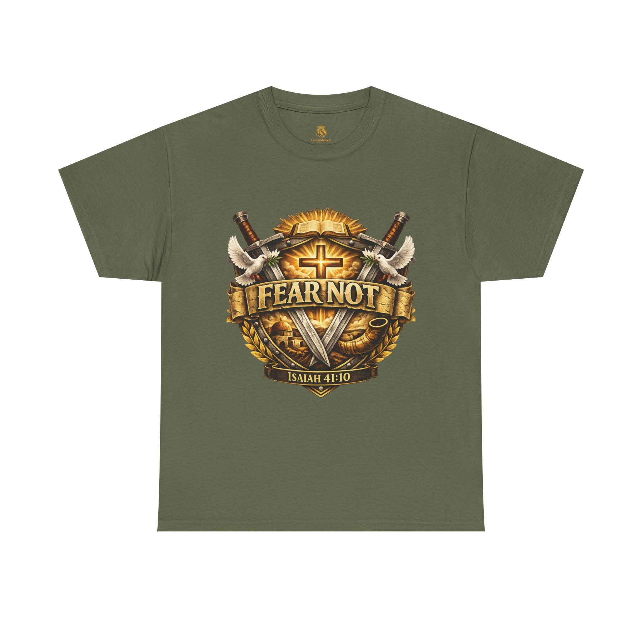 FEAR NOT — Isaiah 41:10 Warrior Shield Tee