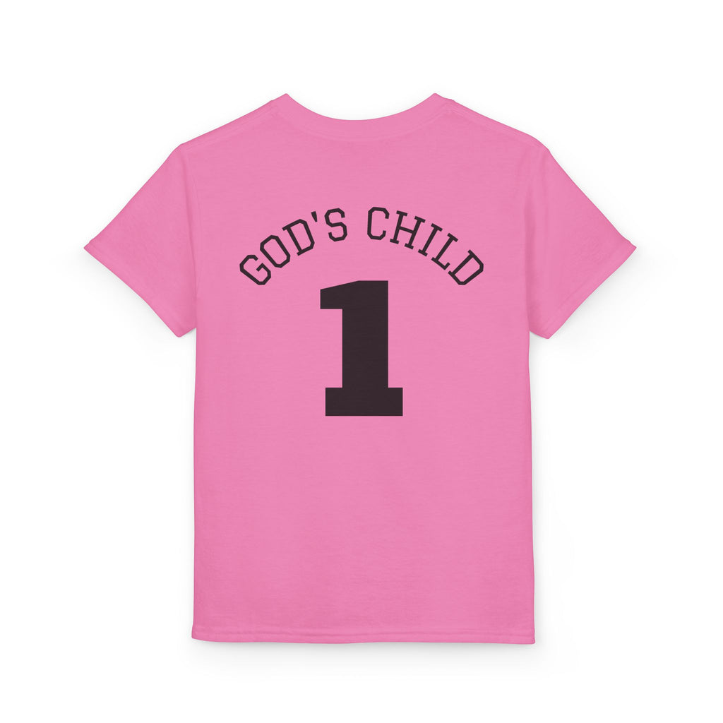 Youth Christian T-Shirt — "Saved by His Blood" Cross Design (God's Child #1)