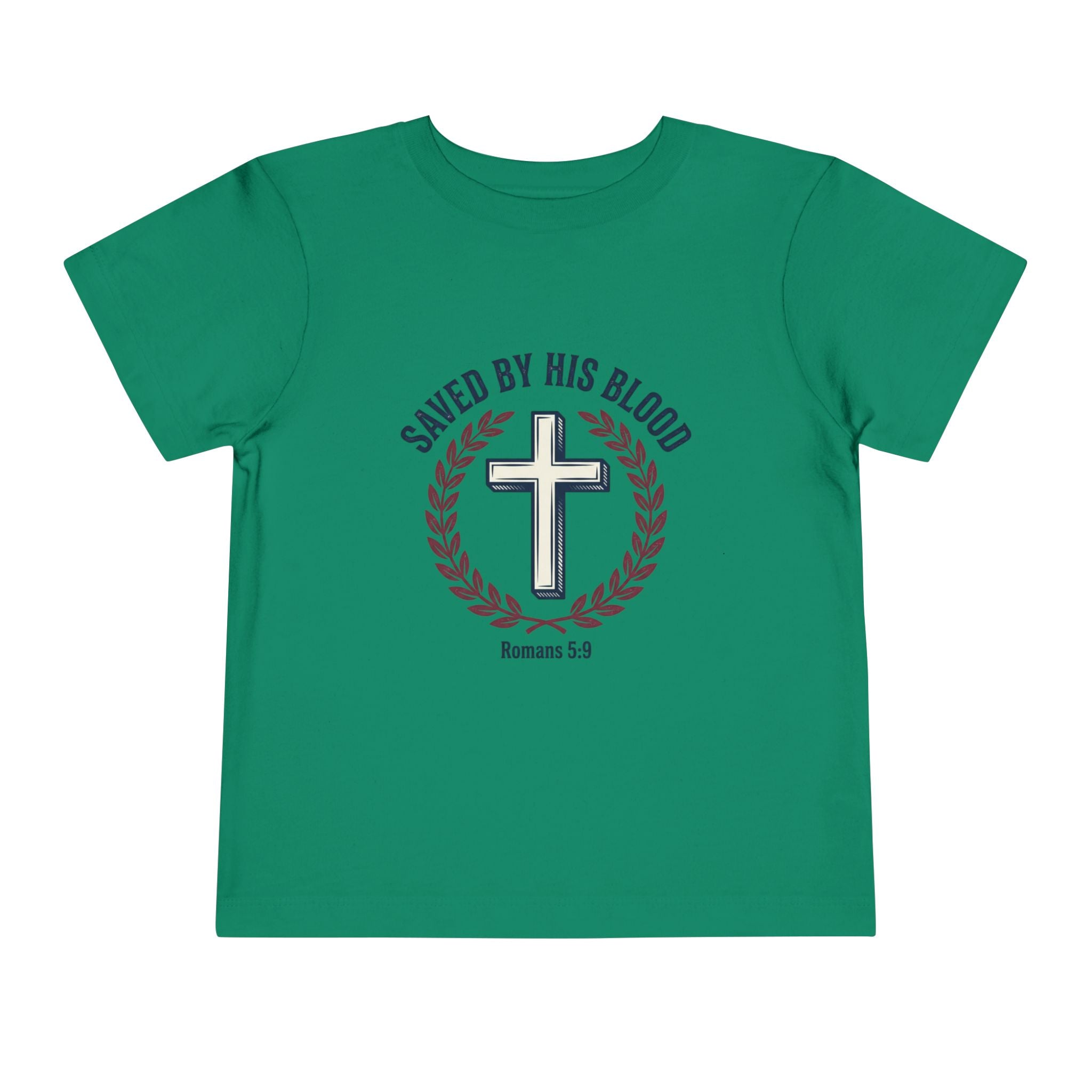 Toddler Tee - "Saved By His Blood" Cross Design (Back: "God's Child 1")