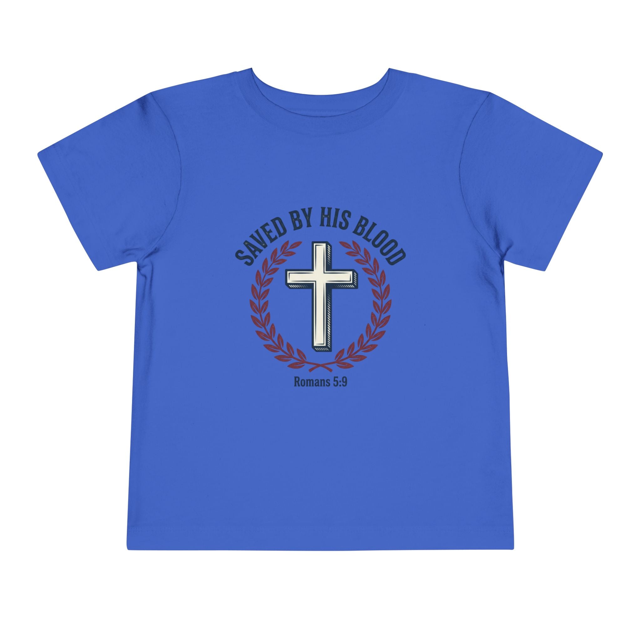 Toddler Tee - "Saved By His Blood" Cross Design (Back: "God's Child 1")