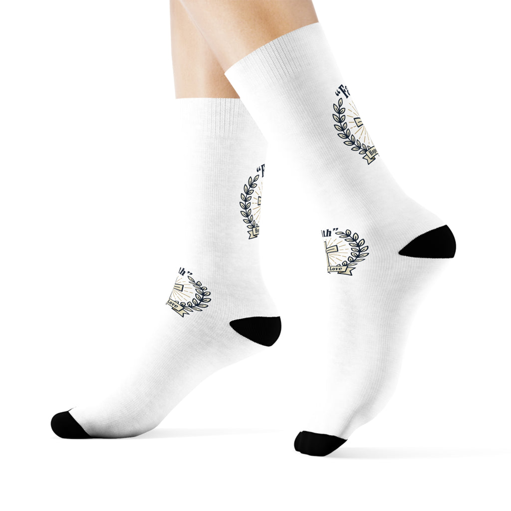 Faith Cross Crew Socks – 'Faith, Hope & Love' Christian Inspirational Socks