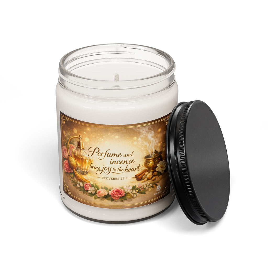Soy Scented Candle - "Perfume and Incense Bring Joy to the Heart" (9oz)