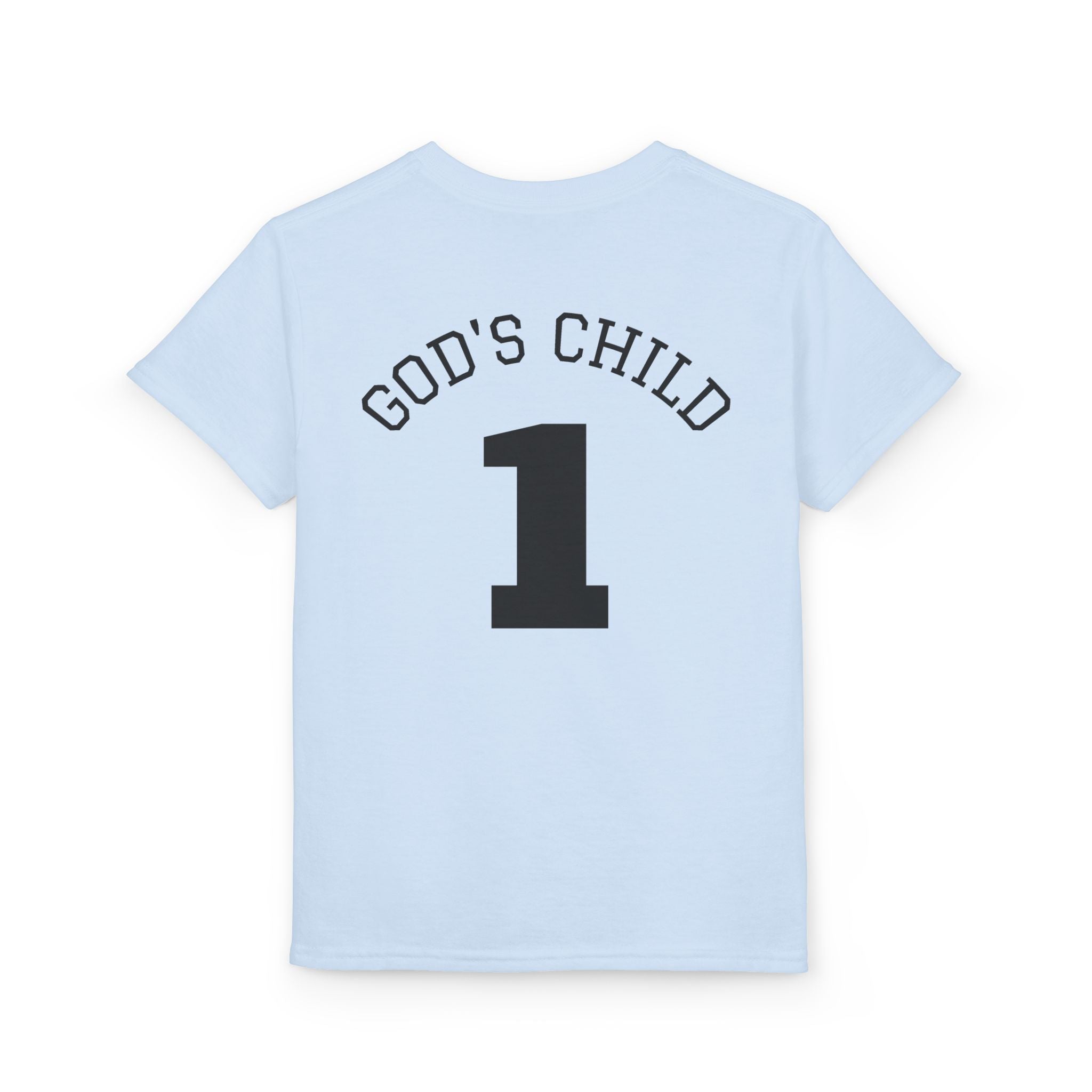 Youth Christian T-Shirt — "Saved by His Blood" Cross Design (God's Child #1)