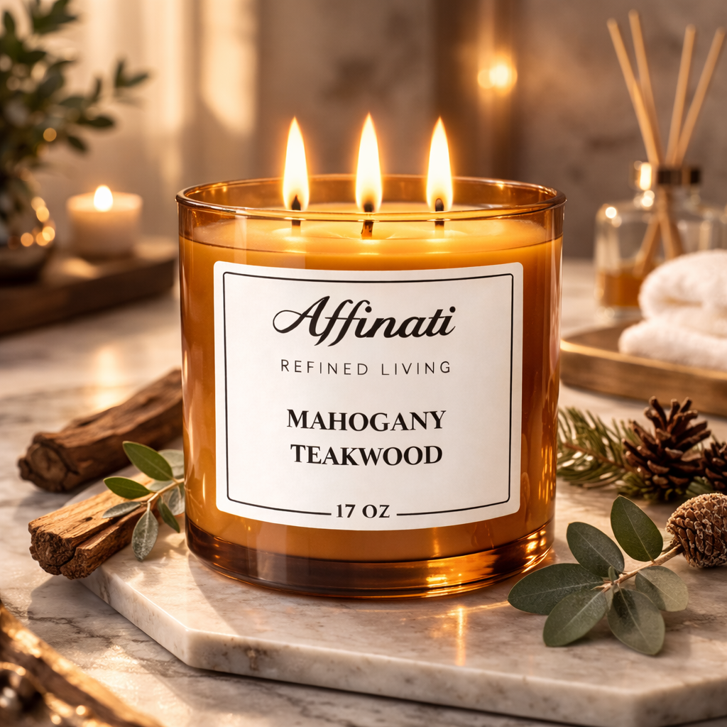 3-Wick Mahogany Teakwood Candle