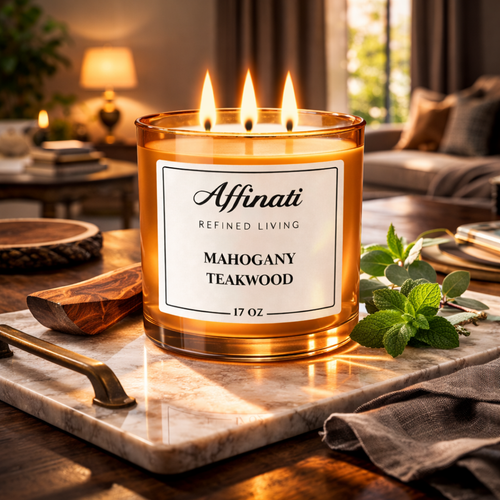 3-Wick Mahogany Teakwood Candle