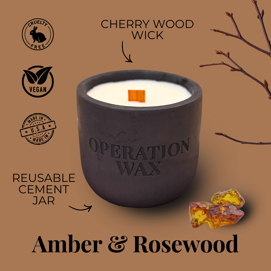 Amber & Rosewood Scented Candle