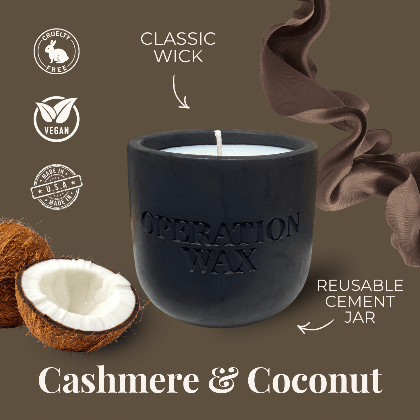 Cashmere & Coconut Scented Candle