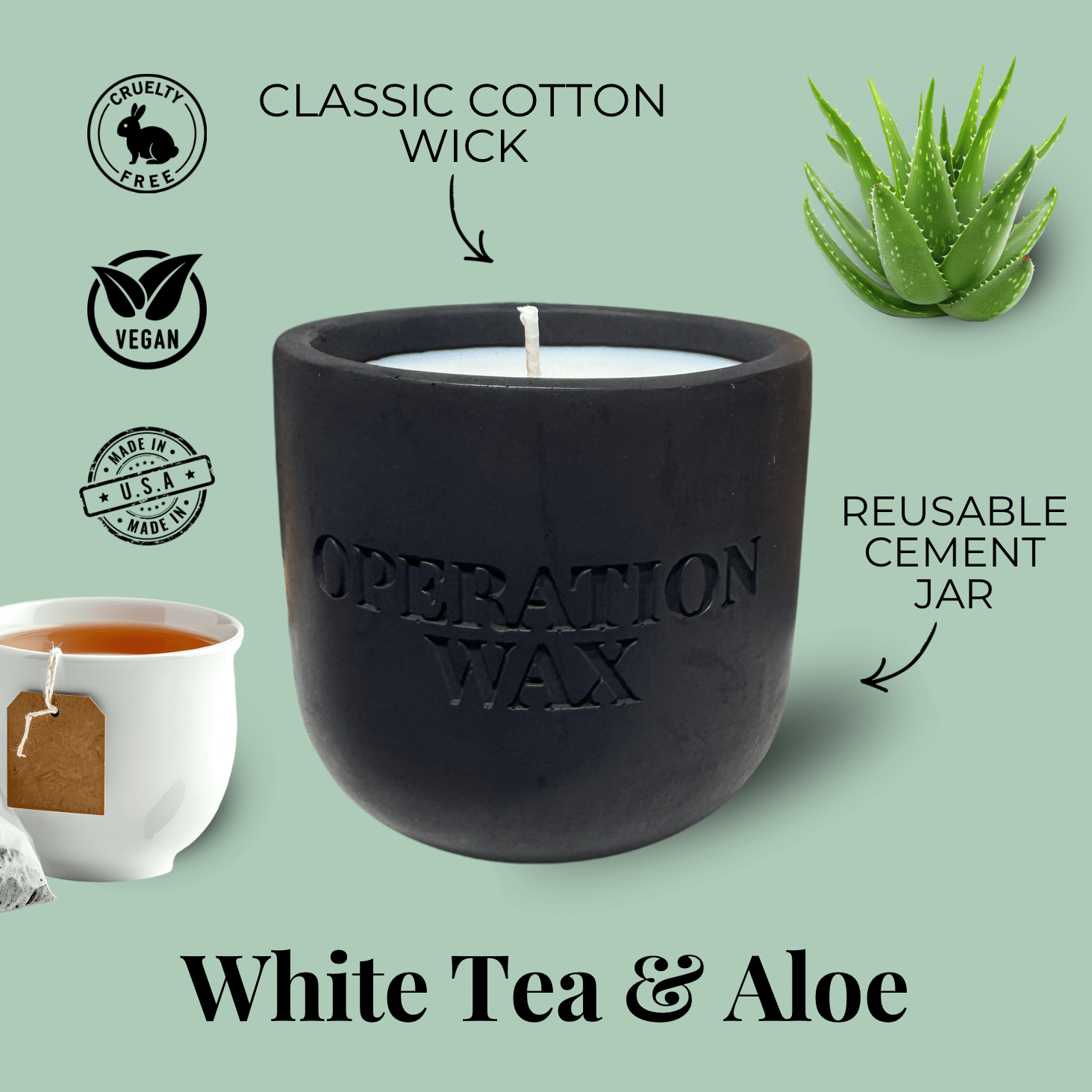 White Tea & Aloe Scented Candle